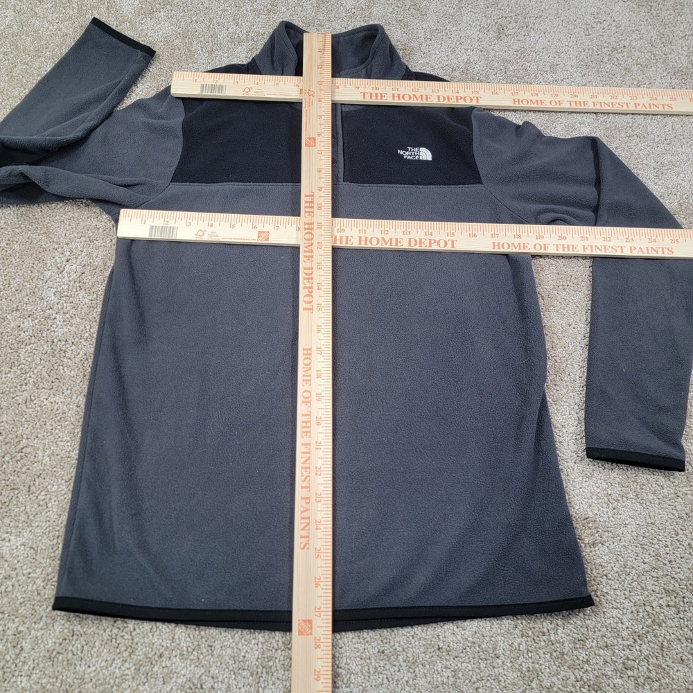 The North Face Women's Fleece Pullover Snap Neck Gray Black Size Medium - Picture 3 of 4